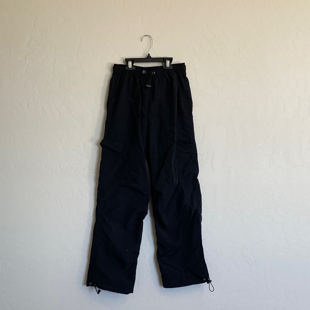 Junior Black Cargo parachute pants - Picture 1 of 6